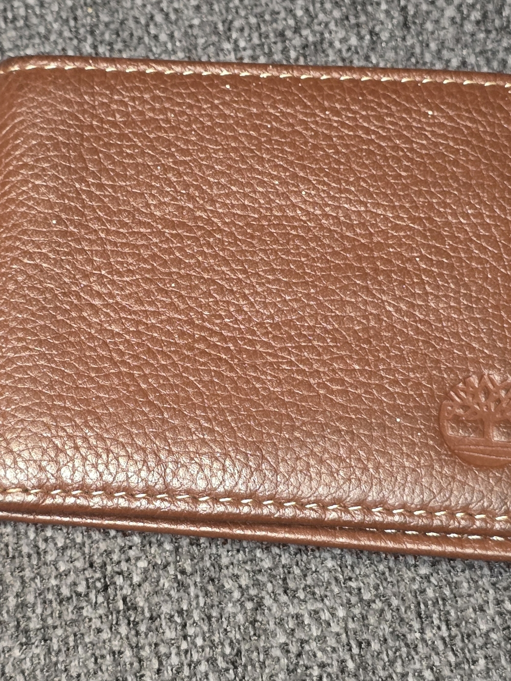 Timberland Chestnut Brown Pebbled Leather Men's Wallet